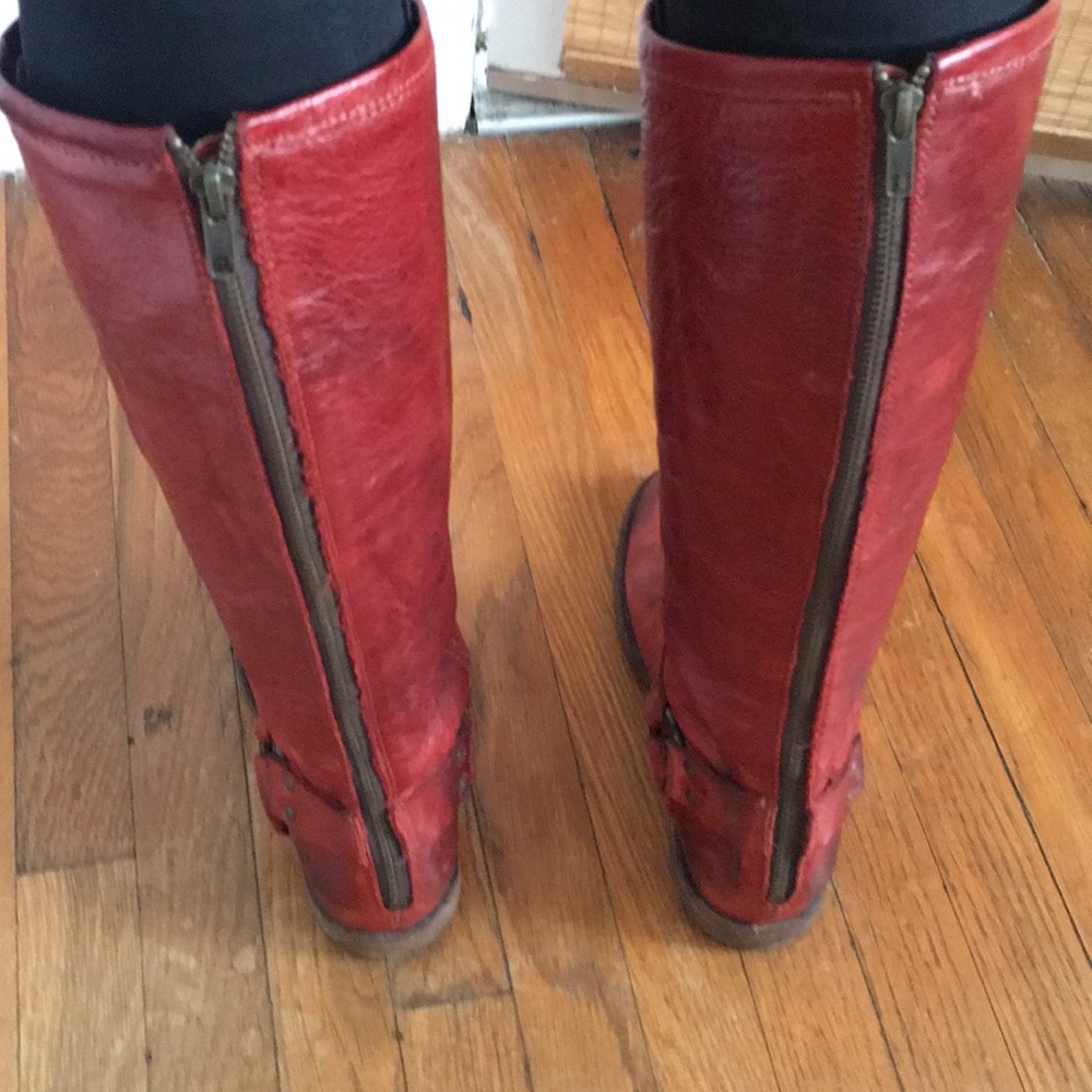 Frye Boots: Phillip Harness Tall Red - Picture 3 of 3
